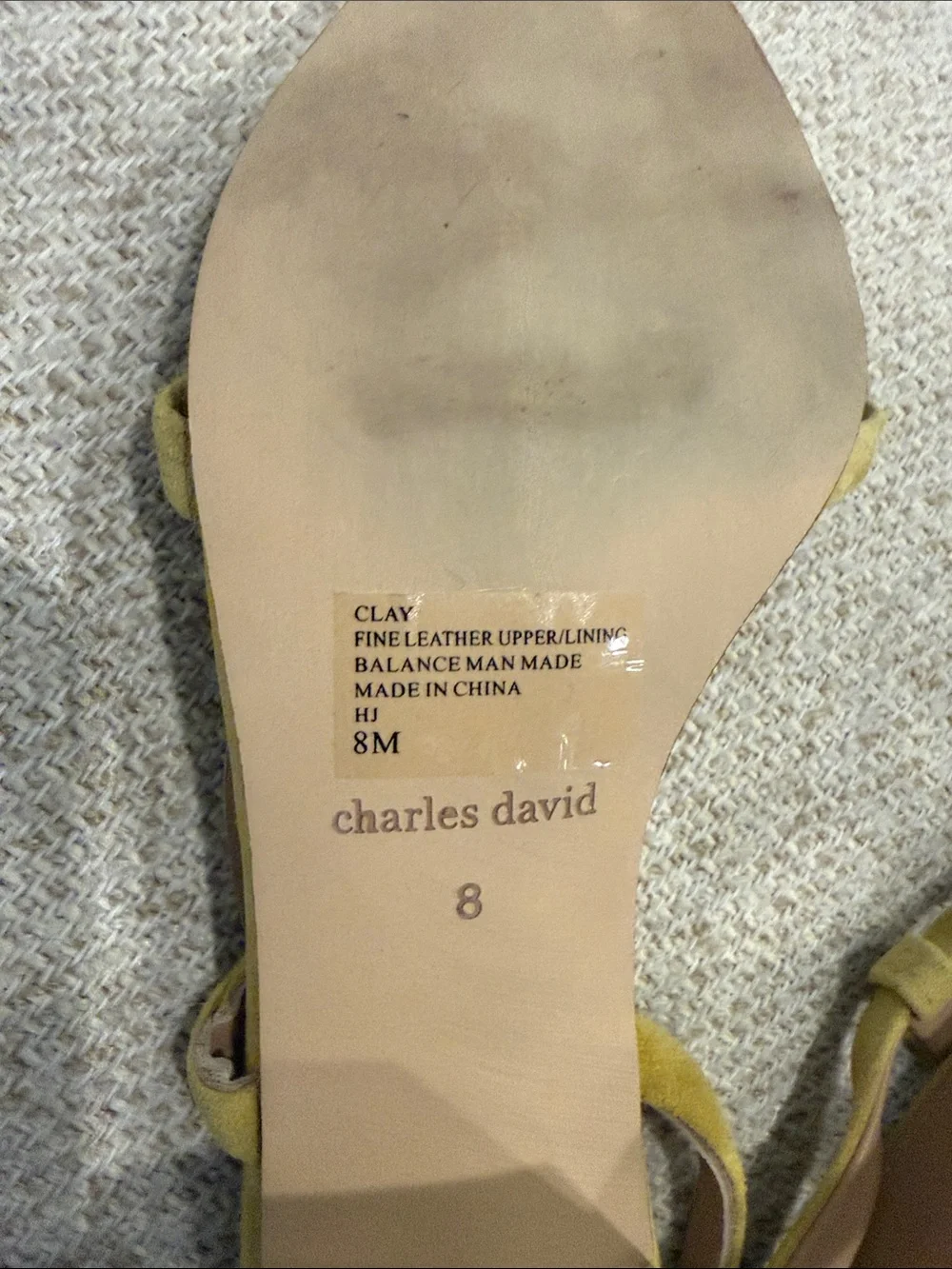 Charles David “Clay” suede sandals in a gorgeous mustard/buttercup yellow. Women